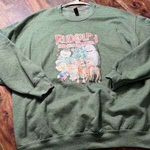 Gildan Green Rudolph Crewneck Sweater